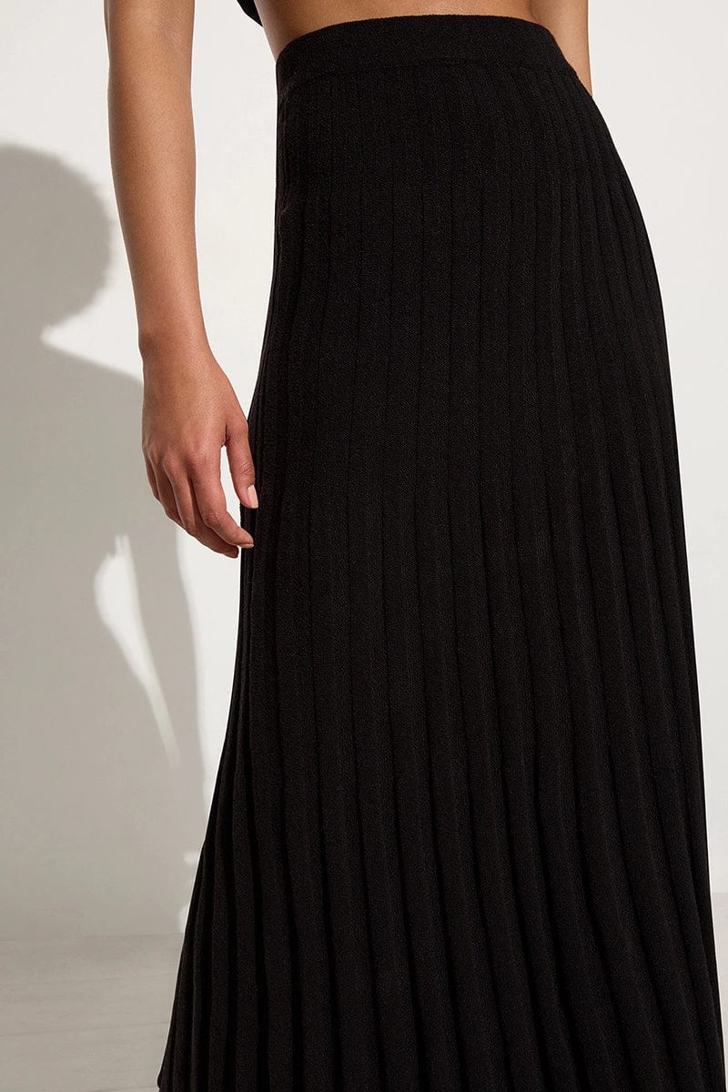 A-line Maxi Poplin Skirt - Black - Monki