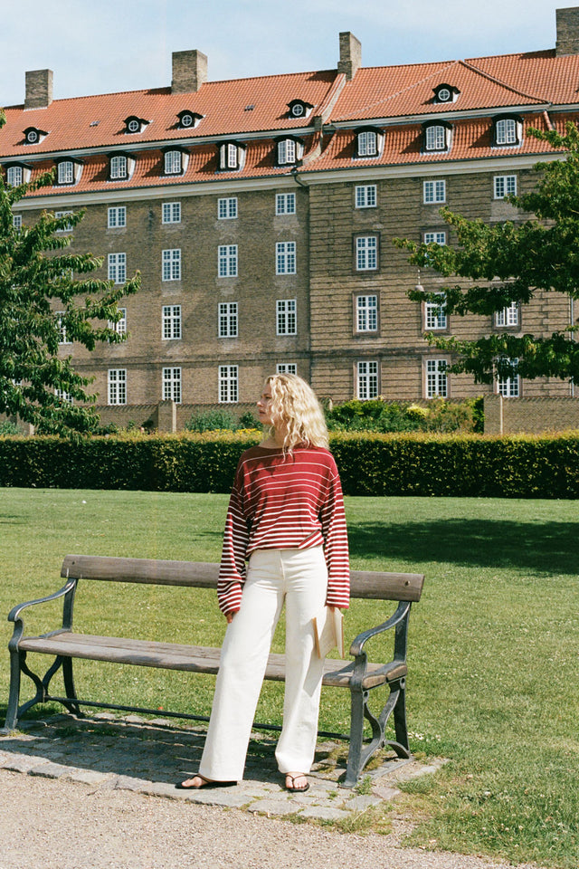 Lyana Top Scandi Stripe Red Cream