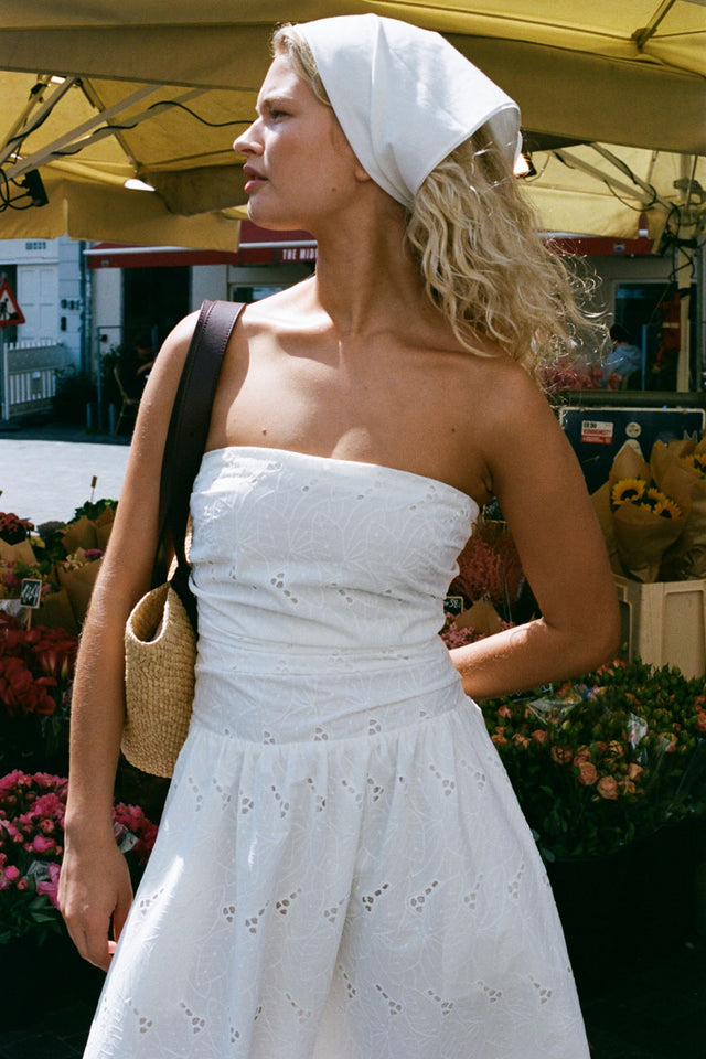 Moa Maxi Dress Birgitta Broderie Anglaise White