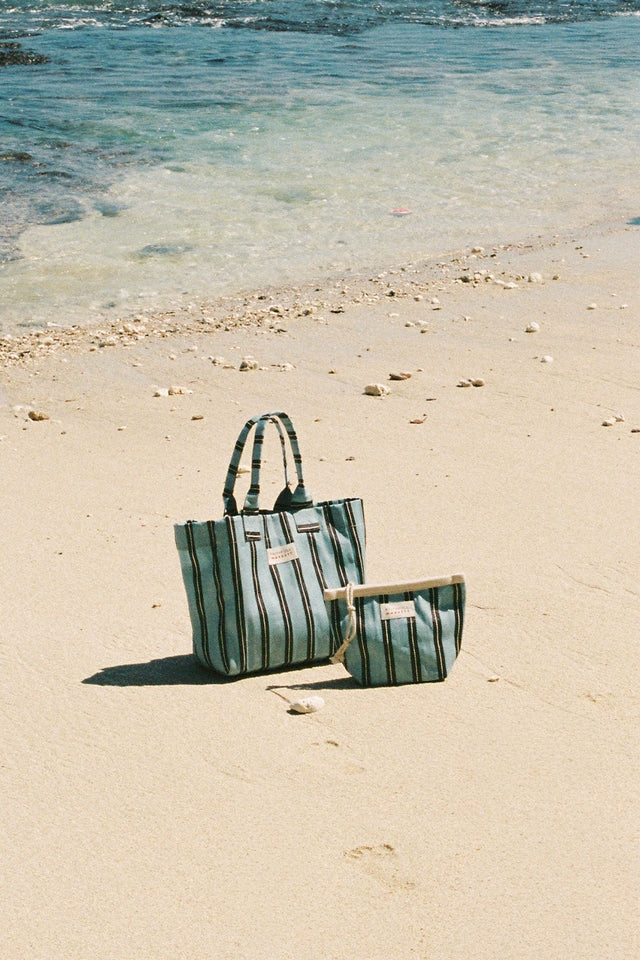 Markett Maxi Pouch Stripe Aqua Chocolate