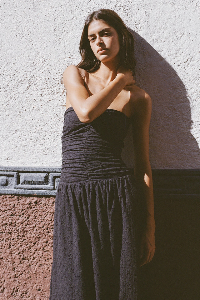 Lia Maxi Dress Valentina Broderie Black