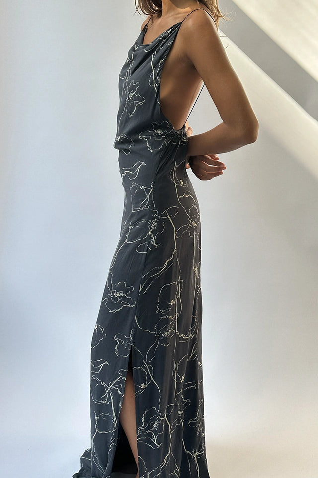 Aurelie Maxi Dress Calla Charred Navy