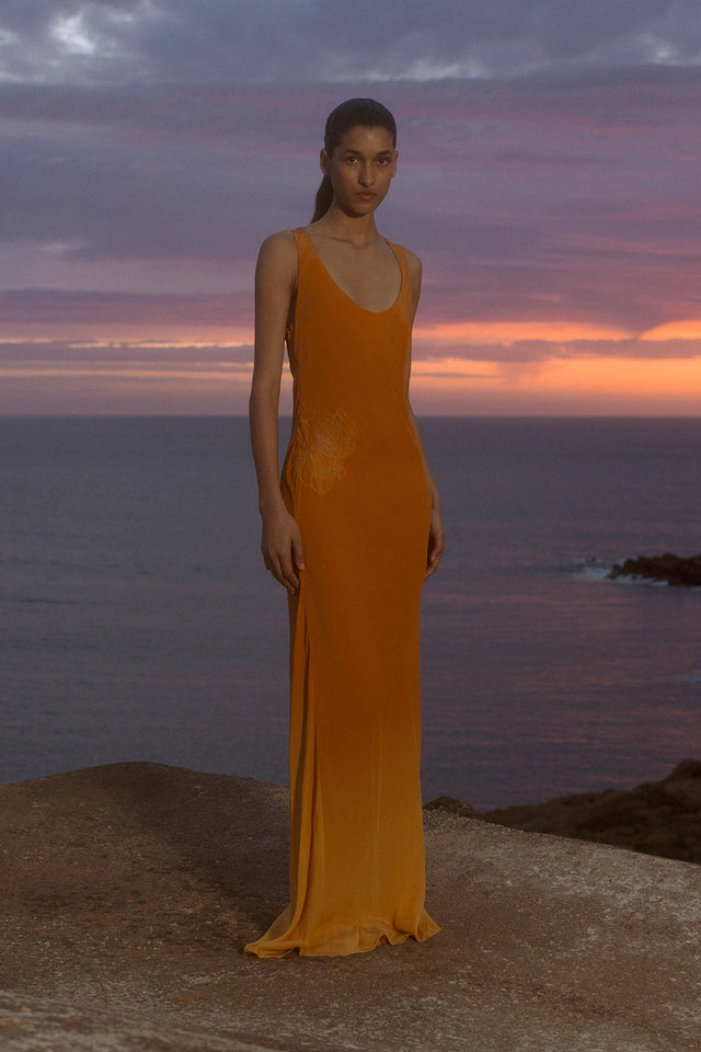 Biarritz Singlet Maxi Dress Terracotta Ombre