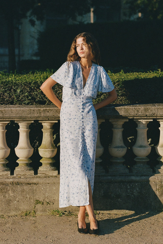 Tae Midi Dress Blossom Blue - Final Sale Faithfull the Brand AU Tae Midi Dress Blossom Blue - Final Sale Faithfull the Brand AU