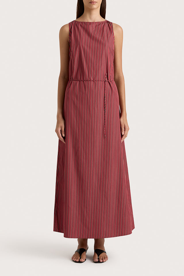Freja Maxi Dress Wine Stripe