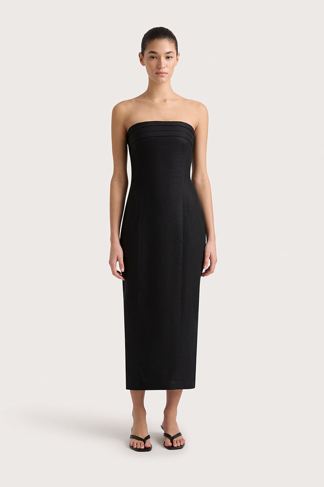 Fleuri Midi Dress Black - Final Sale