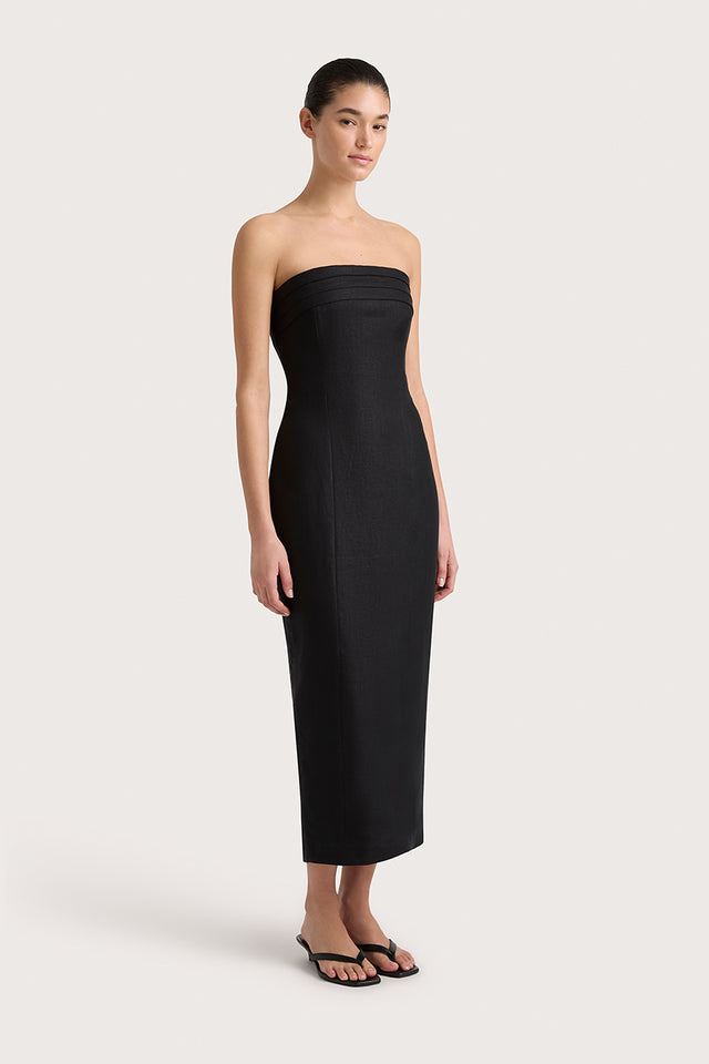 Fleuri Midi Dress Black - Final Sale