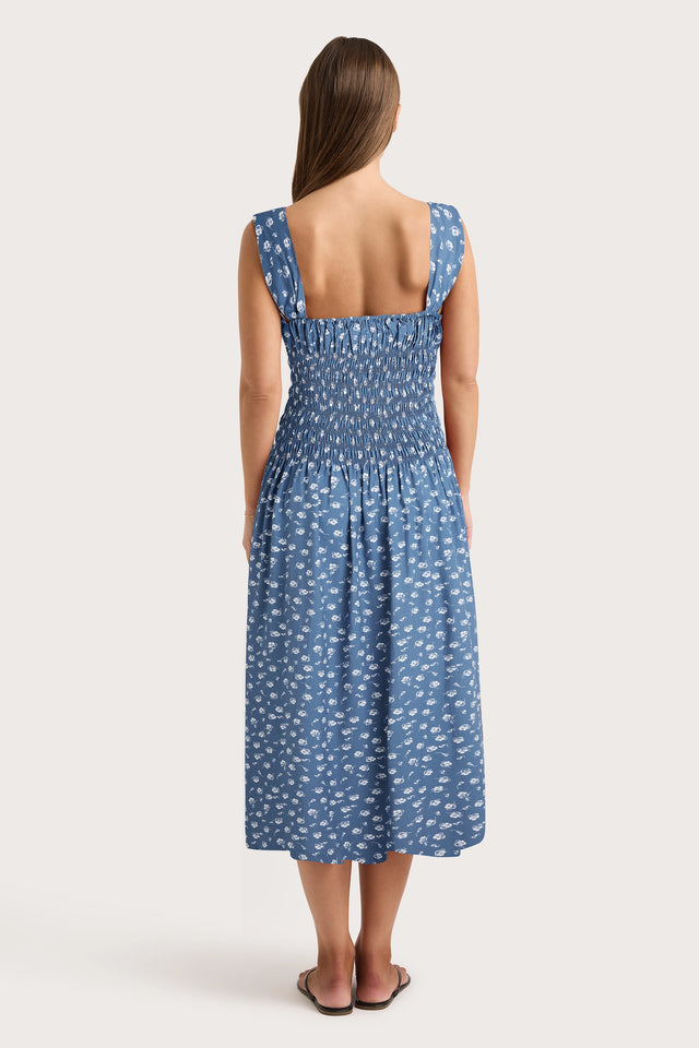 Yerres Midi Dress Floral Blue