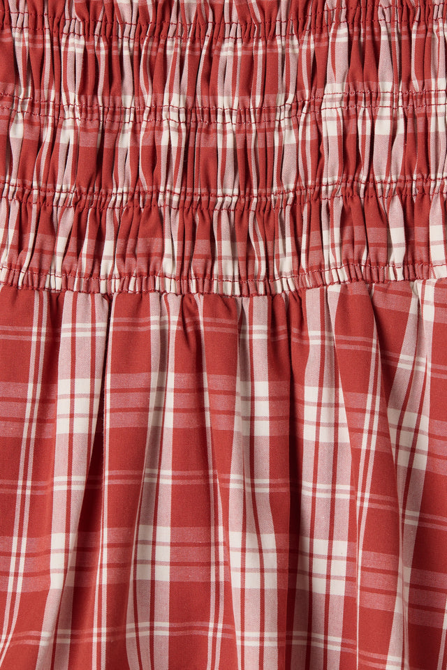 Gerta Midi Dress Ines Check Terra Rosso