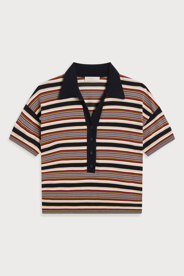 Sable Polo Shirt Luis Stripe Faded Butter