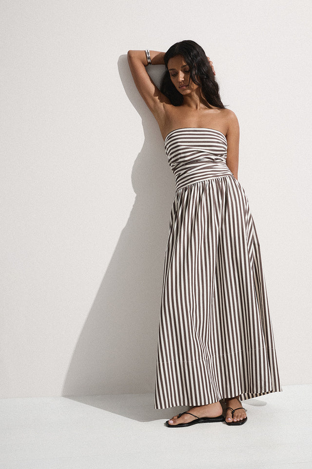 Vera Maxi Dress Norway Stripe Espresso