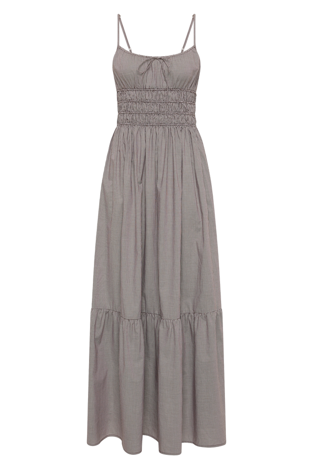 Sofie Maxi Dress Hanne Gingham Espresso
