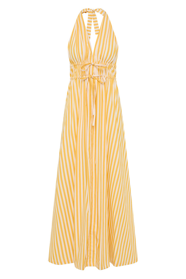 Ermita Midi Dress Orozco Stripe Mustard