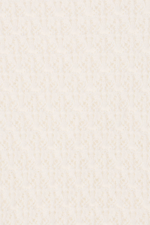 Lenna Polo Top Pointelle Lace Vintage White