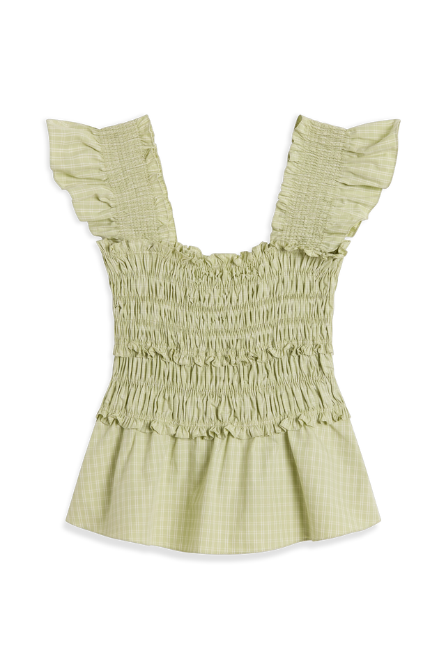 Dama Top Micro Check Pistachio