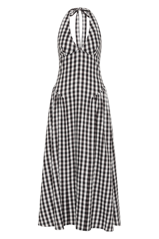 La Cala Midi Dress Gingham Black