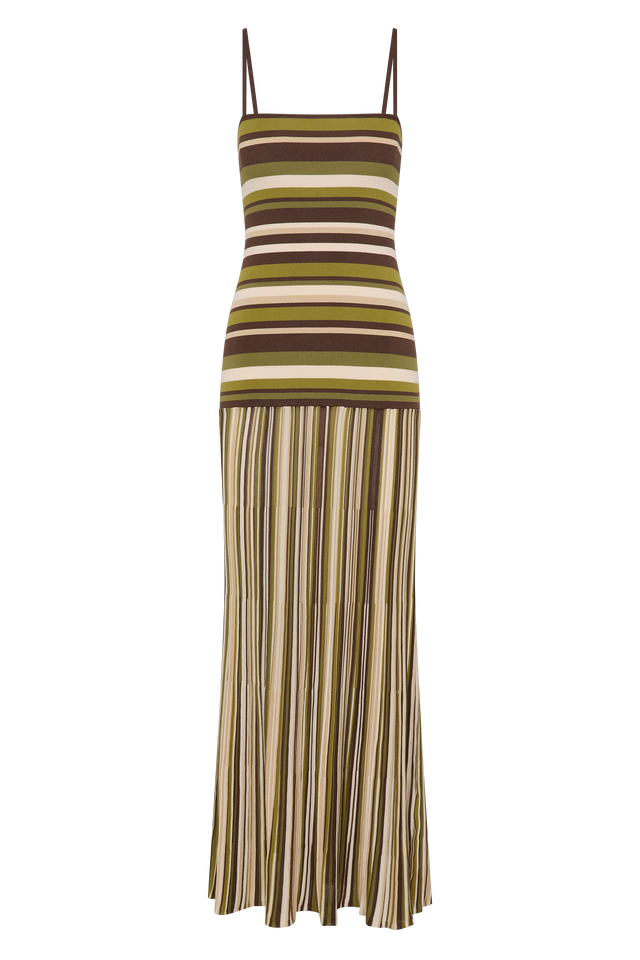Essenia Knit Dress Espresso Pine Stripe