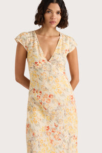 Esson Midi Dress Adeline Floral Yellow
