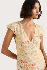 Esson Midi Dress Adeline Floral Yellow