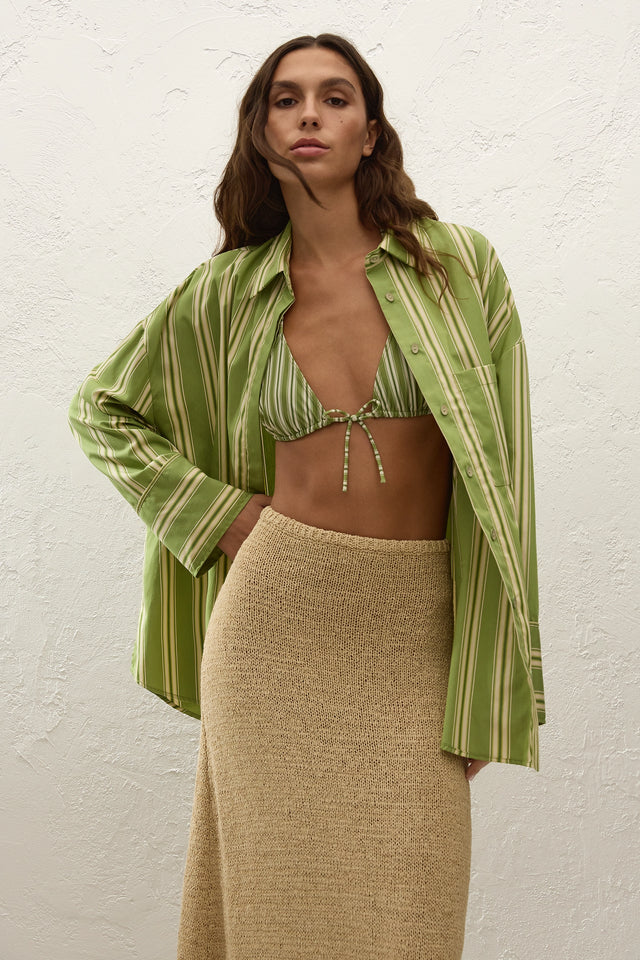 Clemente Shirt Ombre Stripe Juniper