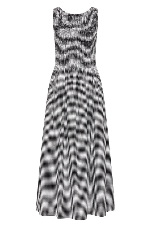 Carina Maxi Dress Cantinho Gingham Black