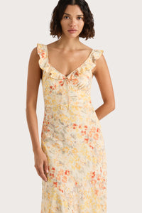 Yvonne Midi Dress Adeline Floral Yellow