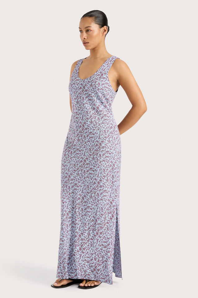 Olivia Maxi Dress Amaryllis Floral Blue