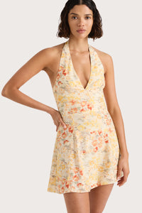 Mira Mini Dress Adeline Floral Yellow