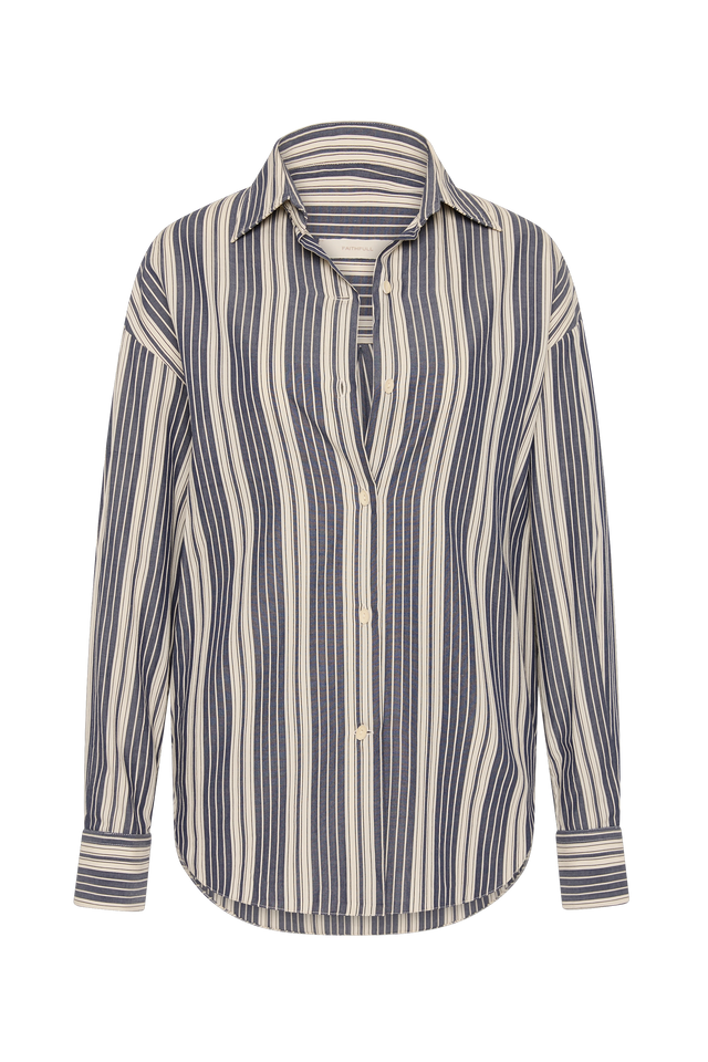 Capri Shirt Antique Navy Stripe