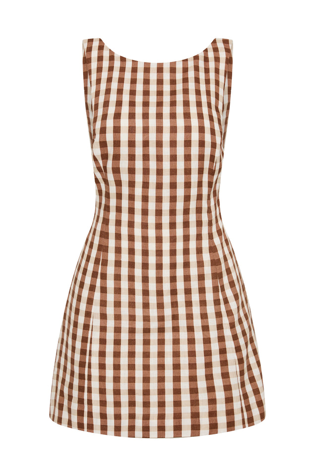 Sofia Mini Dress Gingham Cedar