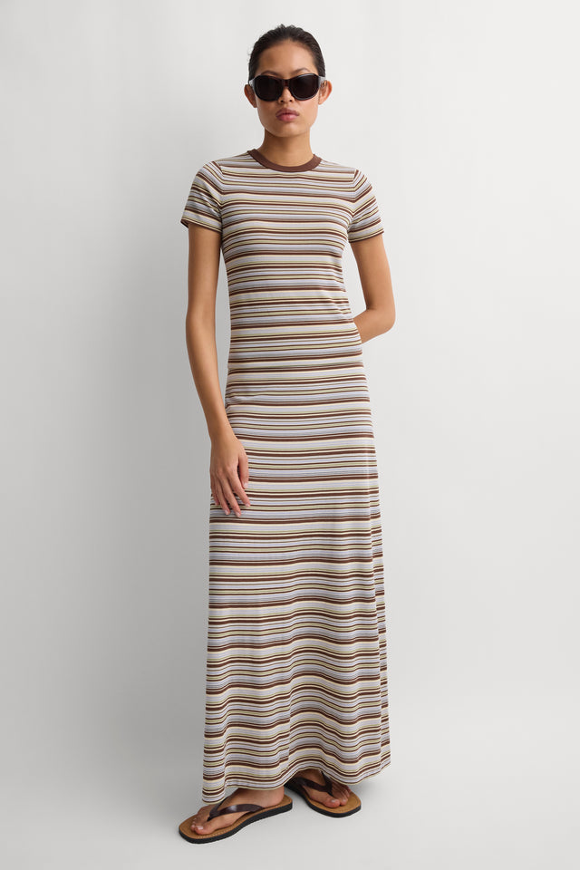 Leandra T-Shirt Canaria Stripe Carob