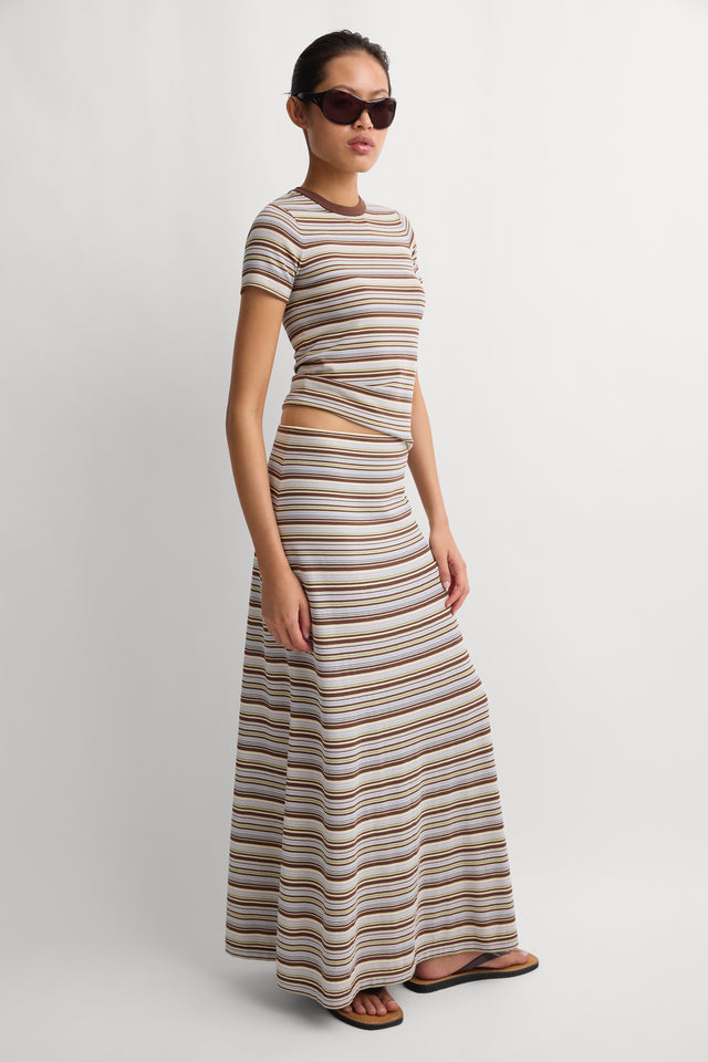 Leandra T-Shirt Canaria Stripe Carob