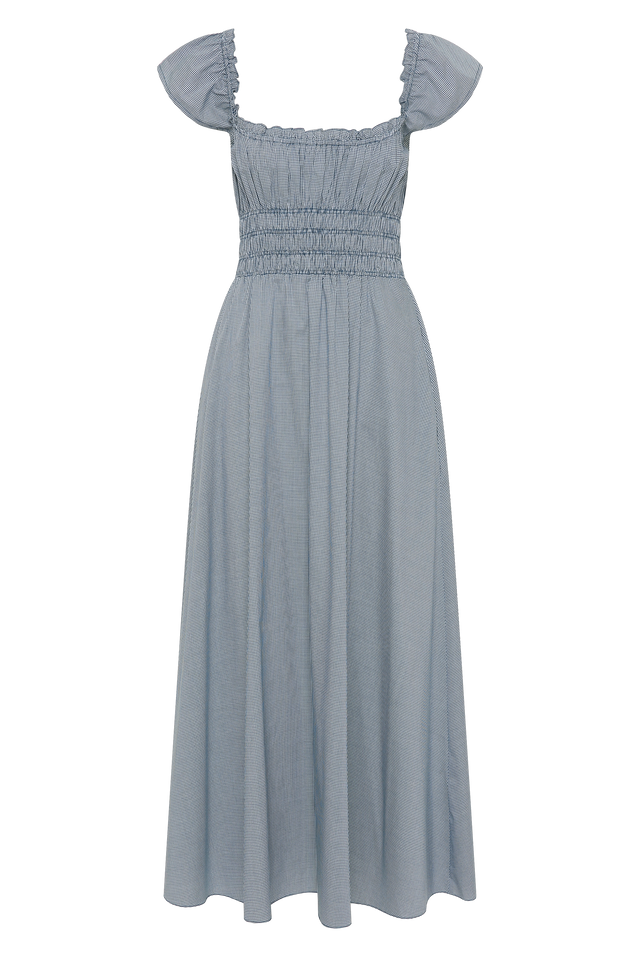 Janne Midi Dress Hanne Gingham Vintage Navy