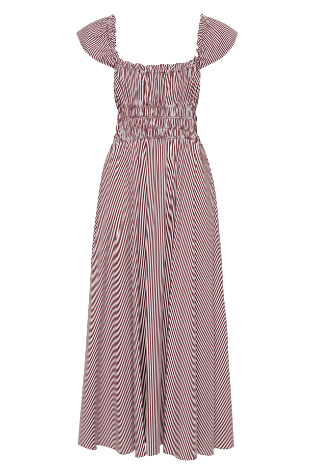 Janne Midi Dress Maia Stripe Burgundy