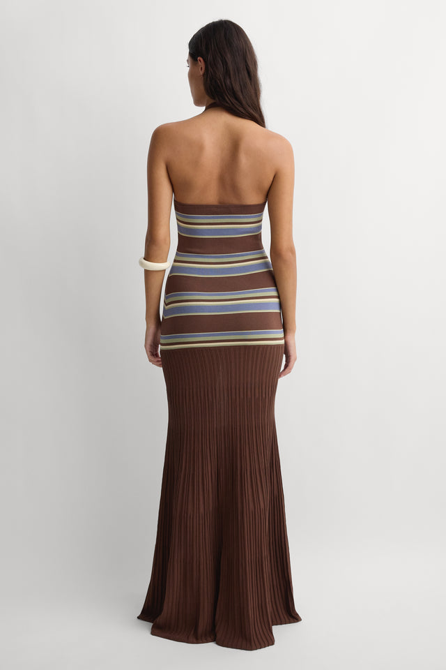 Camile Maxi Dress La Palma Stripe Carob