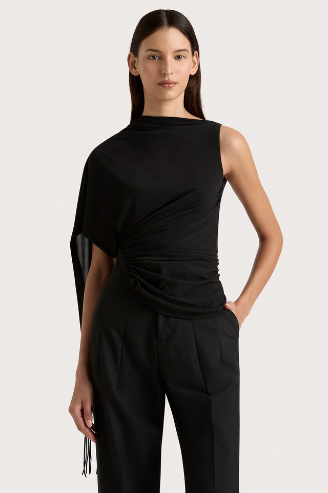 Bijou Asymmetric Top Black