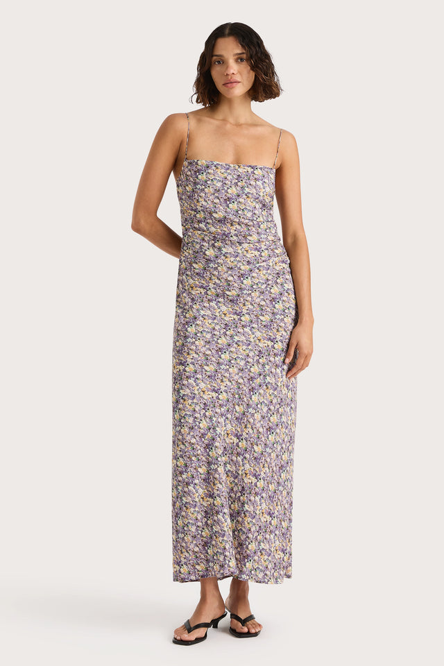 faithfull the brand purple dress Bellavista Midi Dress Meander Micro Purple