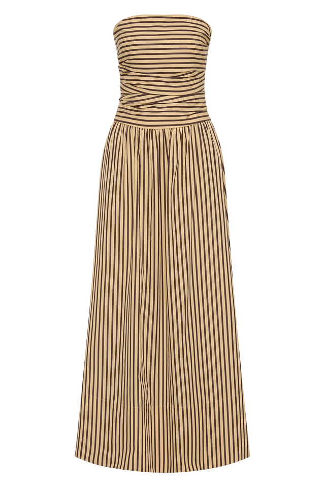 Vera Maxi Dress Carmen Stripe Sand Cedar