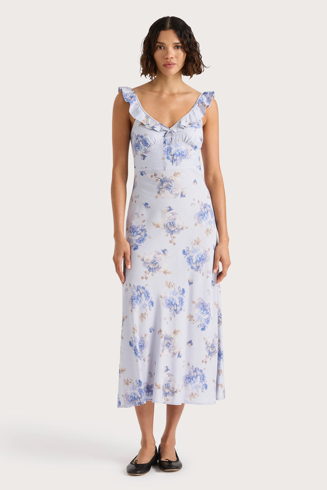 Yvonne Midi Dress Leona Floral Lilac