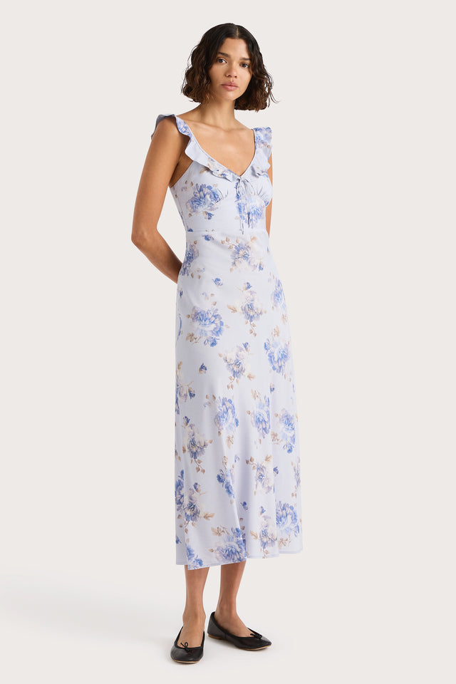 Yvonne Midi Dress Leona Floral Lilac