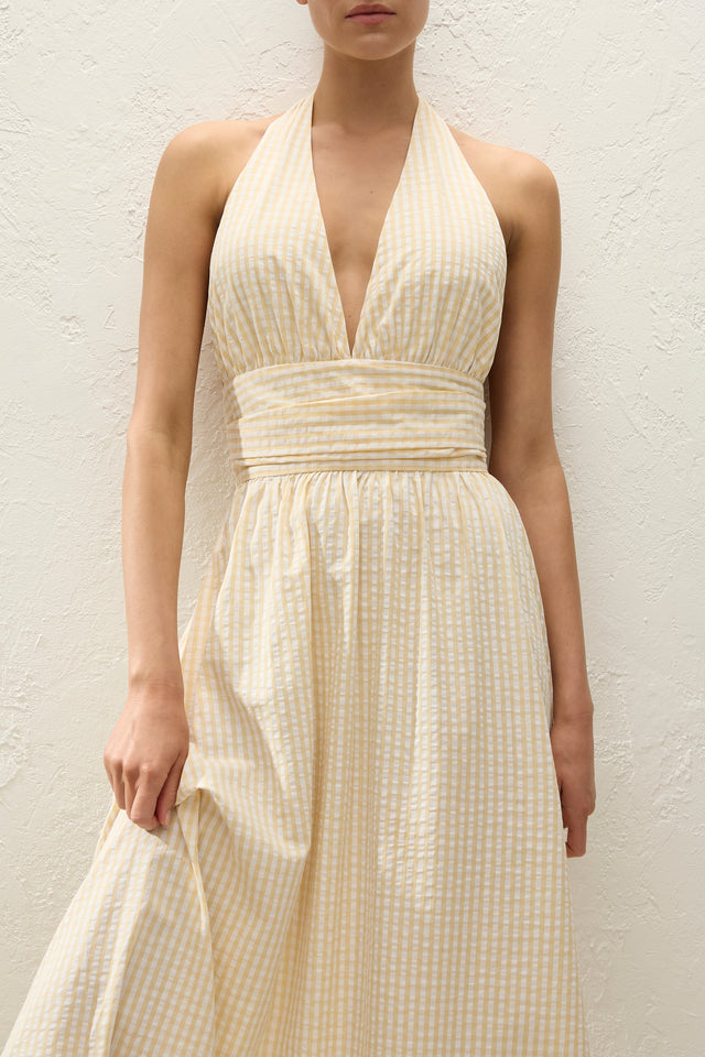Lido Maxi Dress Butter Textured Gingham