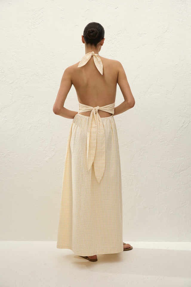 Lido Maxi Dress Butter Textured Gingham