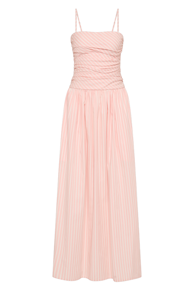 Portlligat Maxi Dress Carmen Stripe Peony White