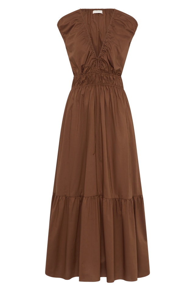 Hedda Maxi Dress Chestnut Brown
