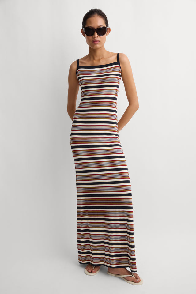 Erika Maxi Dress Luis Stripe Faded Butter