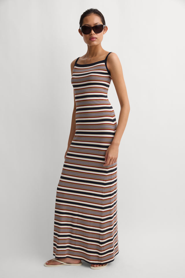 Erika Maxi Dress Luis Stripe Faded Butter