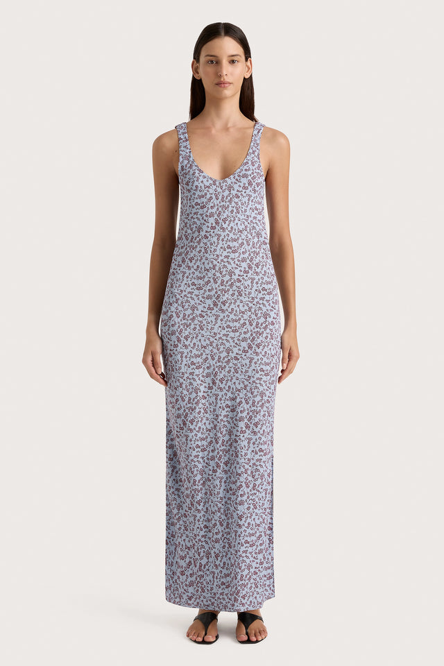 Olivia Maxi Dress Amaryllis Floral Blue