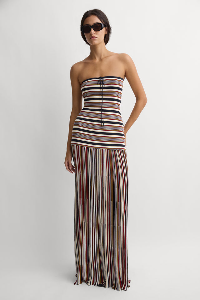 Valmir Maxi Dress Luis Stripe Faded Butter