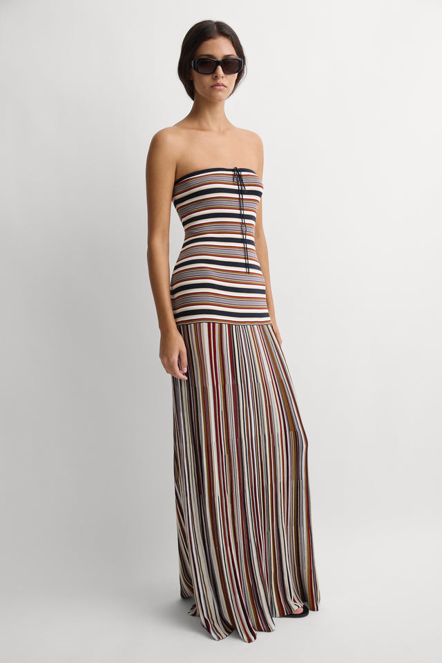 Valmir Maxi Dress Luis Stripe Faded Butter