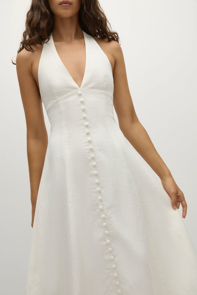 Marie Midi Dress White